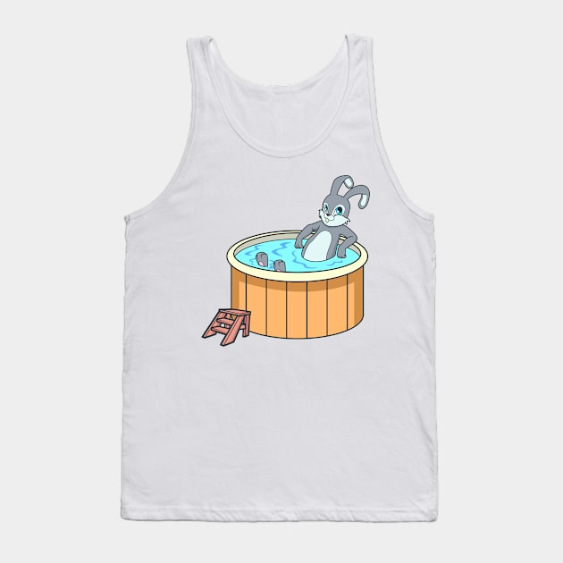 Bunny in hot tub Tank Top by Modern Medieval Design